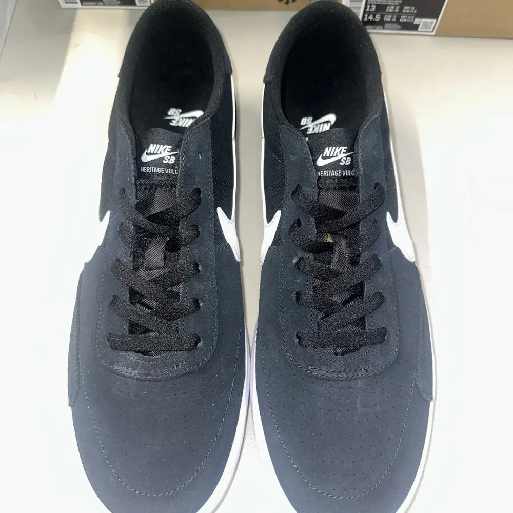 Nike SB Heritage Vulc Black White Skateboarding Shoes Men’s SZ 13 CD5010-003